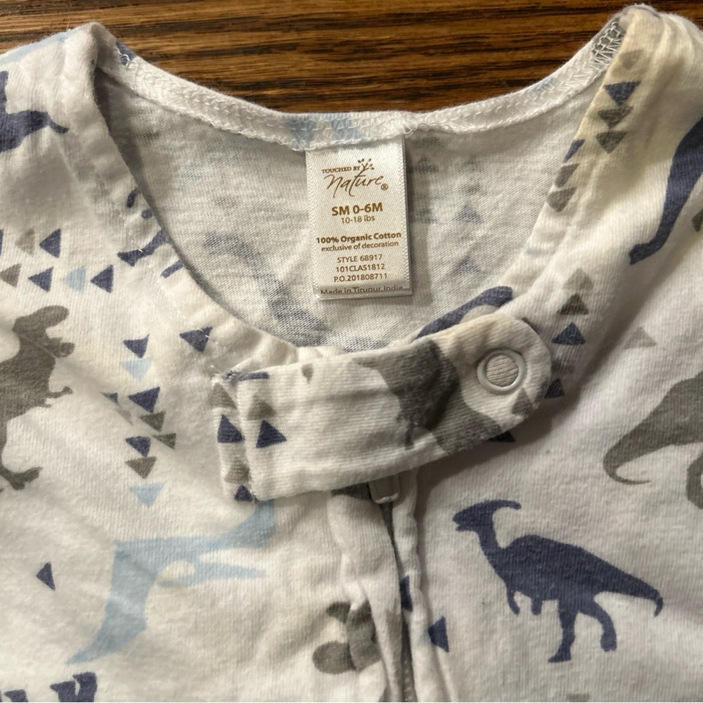 Malero Baby Dinosaur Print Onesie - Blue and Gray
